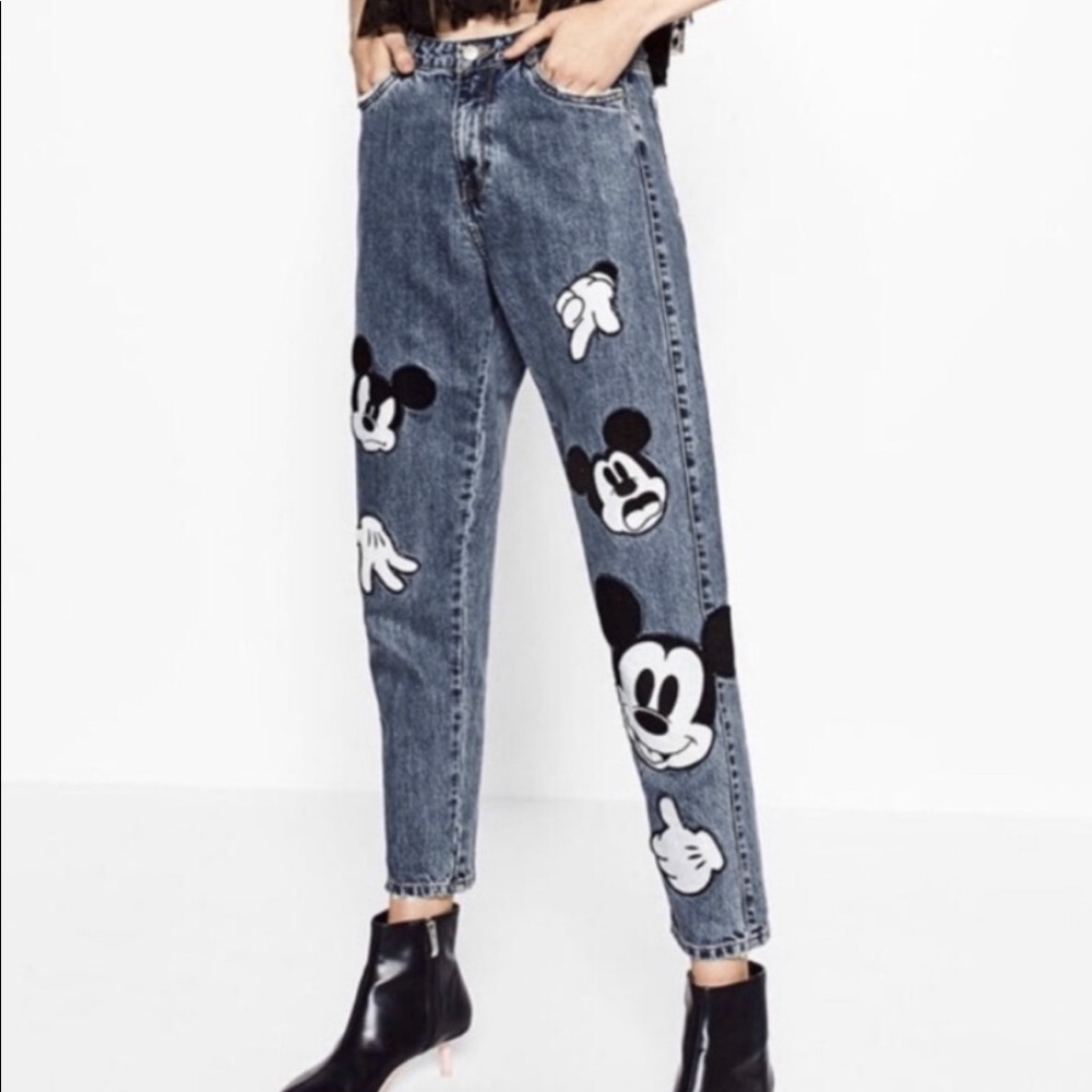 Zara Mickey Mouse jeans. Size 10 and size 8